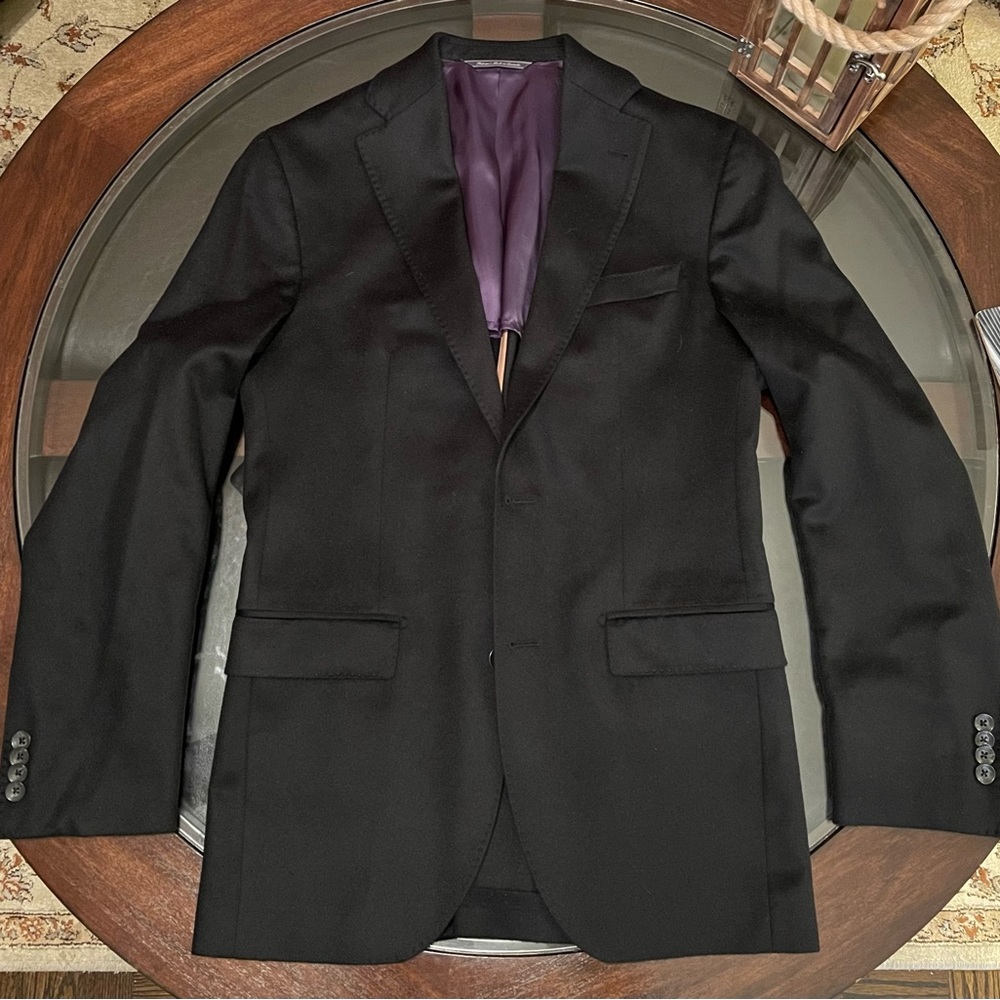 Paul Stuart Gent’s Size 40R Sportcoat Blazer 100% Luxurious Cashmere BLACK New